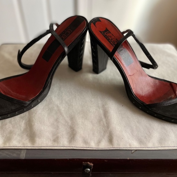BCBG Max Azria sling Velcro heels size 38 / 7.5 - Picture 3 of 9